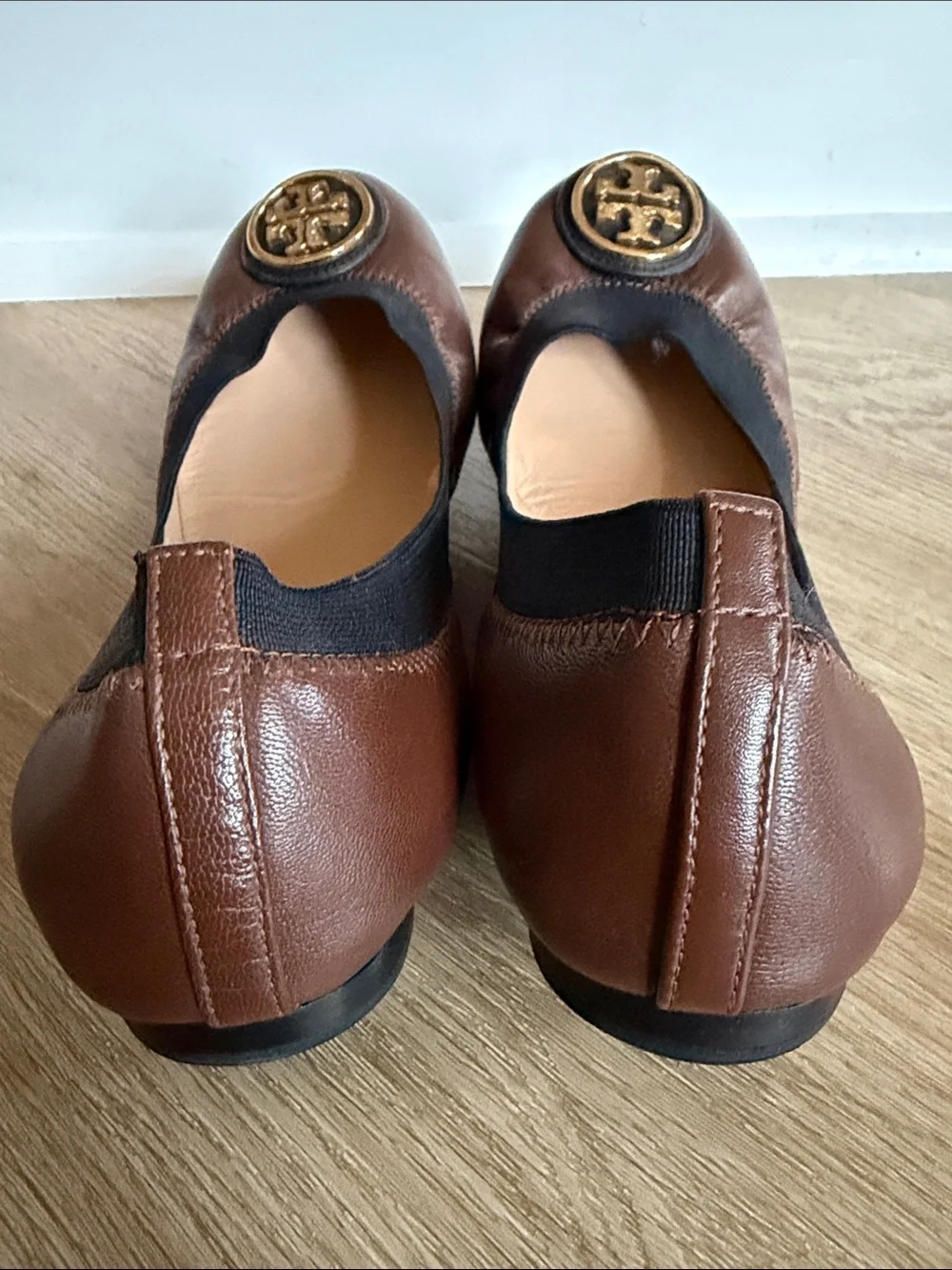 Tory Burch Brown Leather Reva Ballet Flats